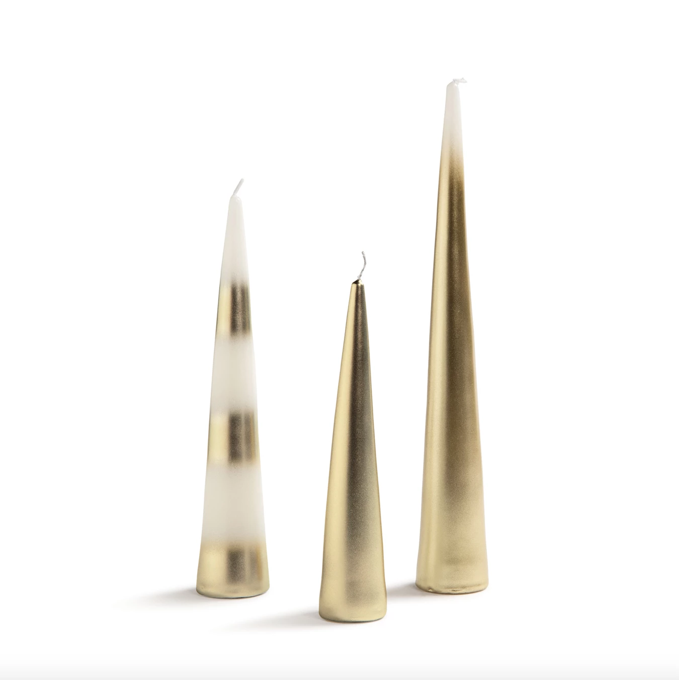 &klevering Set of 3 Gold Javelin Candle &klevering Set of 3 Gold Javelin Candle