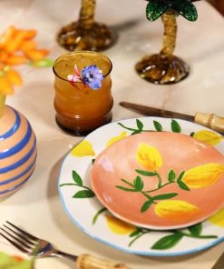 &klevering Set of 4 Large Lemon Twig Plate