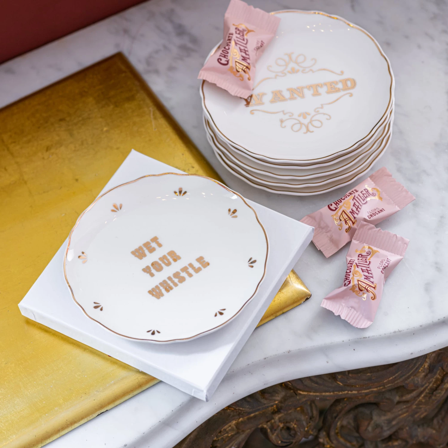 &klevering Western Slogan Fine China Plate &klevering Western Slogan Fine China Plate