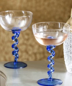 &klevering Blue Spiral Champagne / Cocktail Glass