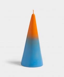 &klevering Fade Cone Candle Medium - Orange + Blue