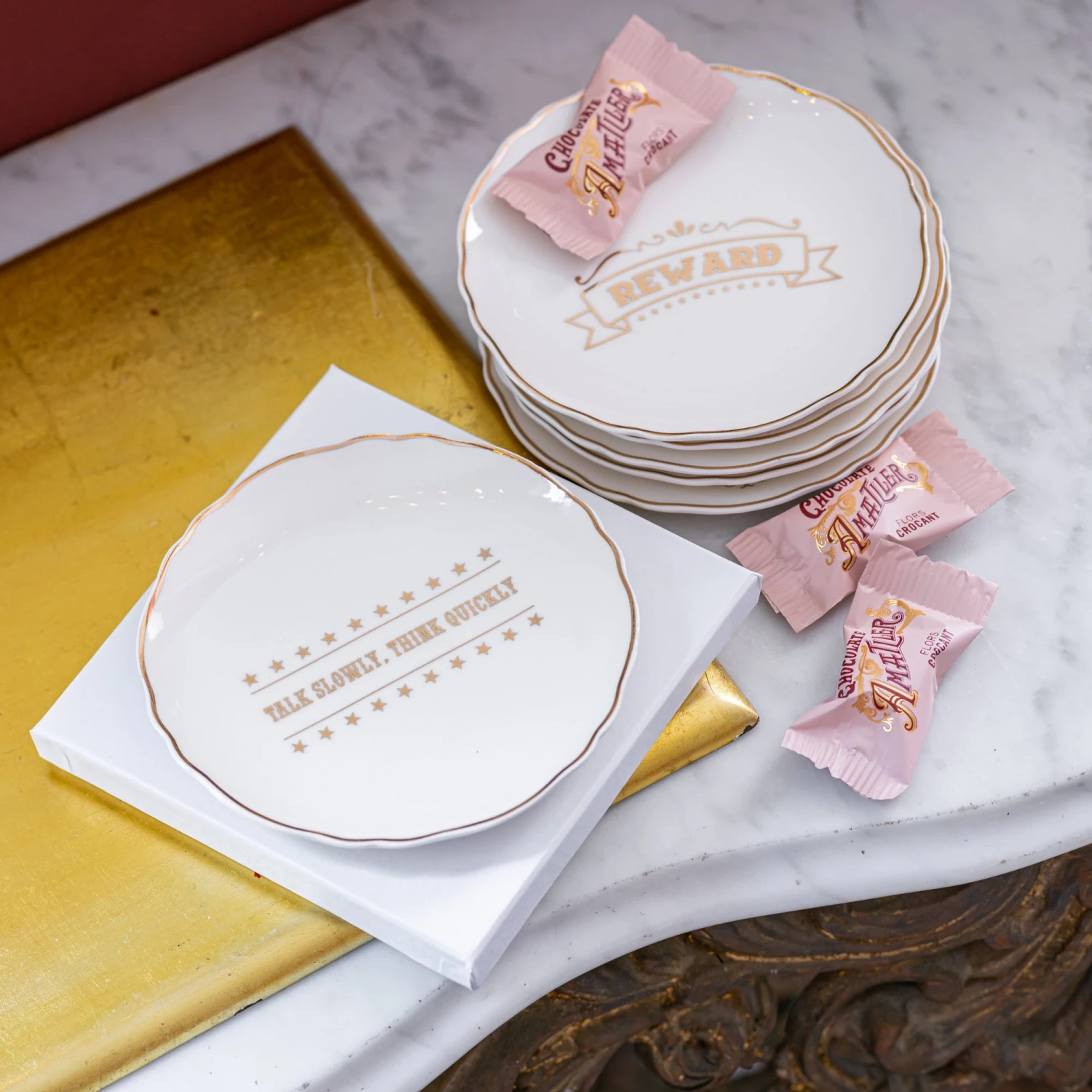 &klevering Western Slogan Fine China Plate &klevering Western Slogan Fine China Plate