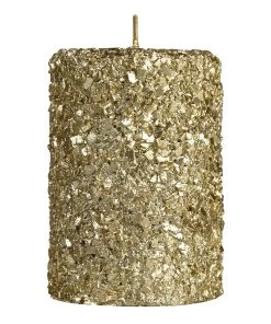 &klevering Small Pillar Glitter Candle - Gold