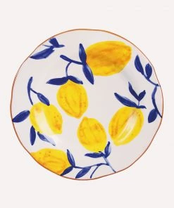 &klevering Set of 4 Large Lemon Twig Plate