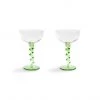 &klevering Spiral Green Cocktail Glass - Set of 2