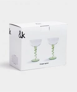 &klevering Set of 2 Green Spiral Coupes