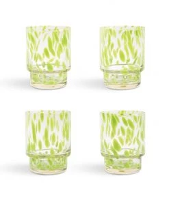 &klevering Glass Tortoise Green Set of 4