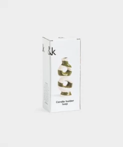 &klevering Loop Stripe Green Stoneware Candleholder