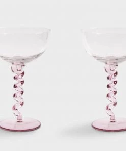 &klevering Pink Spiral Champagne / Cocktail Glasses