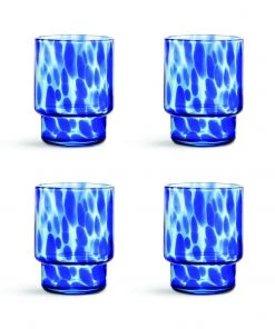 &klevering Glass Tortoise Blue Set of 4