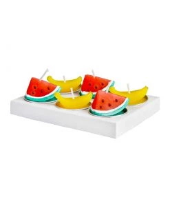 &klevering Mini Fruit Candle Set 6 Melon and Banana Candles