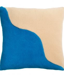 &klevering Wavy Square Blue Cushion