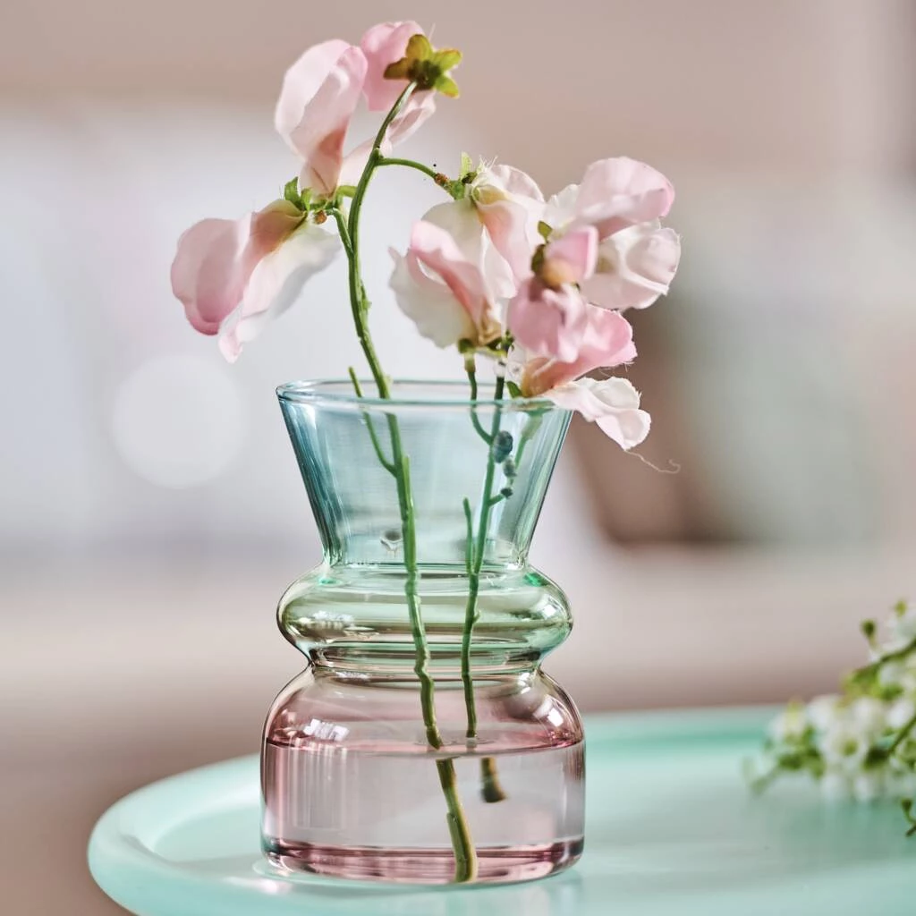 &klevering Three Colour Pastel Glass Vase &klevering Three Colour Pastel Glass Vase