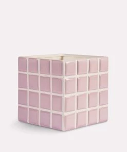 &klevering Ceramic Plant Pot Tile Lilac 14cm