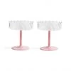 &klevering Set of 2 Glasses Coupe Twirl Pink