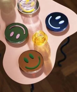 &klevering Smiley Face Glass Coaster Set