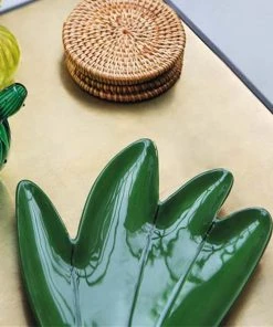 &klevering Trinket Plate Leaf Dark Green