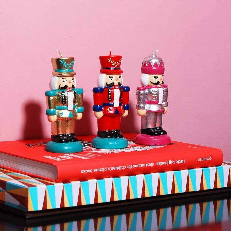 &klevering Silver and Pink Nutcracker Candle &klevering Silver and Pink Nutcracker Candle