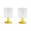 &klevering Twirl Yellow Glass - Set of 2