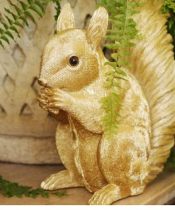 &klevering Coin Bank Gold Squirrel