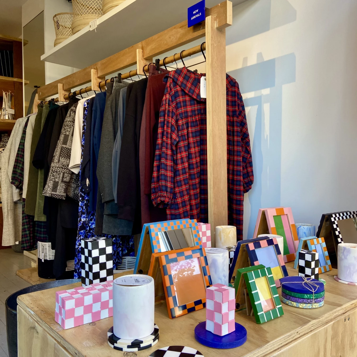 &klevering Check Rectangle Candle in Pink &klevering Check Rectangle Candle in Pink