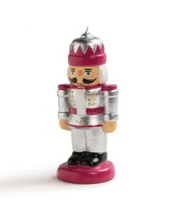 &klevering Silver and Pink Nutcracker Candle
