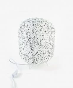 &klevering White Fabric Lamp with Black Dots