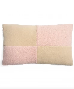 &klevering Beige and Pink Check Rectangle Cushion (50 x 30 cm)