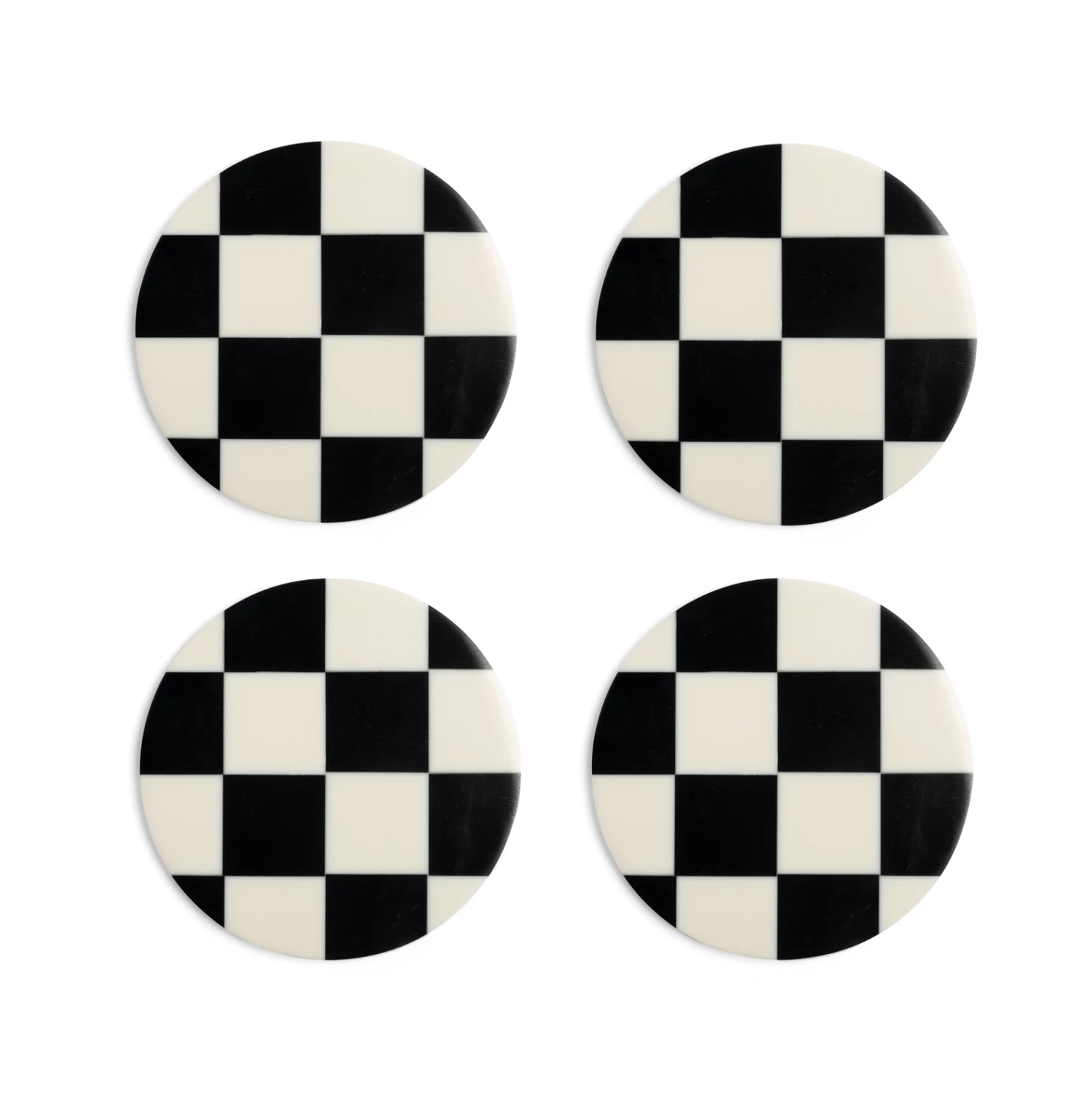 &klevering Check Coasters in Black (Set of 4) &klevering Check Coasters in Black (Set of 4)