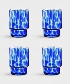 &klevering Glass Tortoise Blue Set of 4