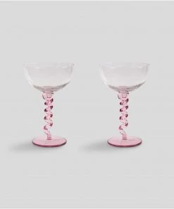 &klevering Spiral Coupe - Pink (Set Of 2)