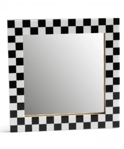 &klevering Black and White Check Standing Mirror (17.5 x 17.5cm)