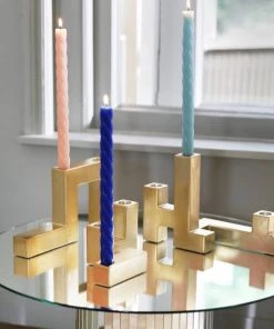 &klevering Gold Large Candle Holder Sculpture