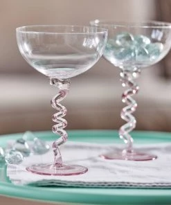 &klevering Pink Spiral Champagne / Cocktail Glasses