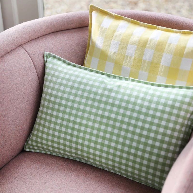 &klevering Green Gingham Cushion &klevering Green Gingham Cushion