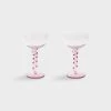 &klevering Set of 2 Pink Spiral Coupes
