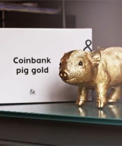 &klevering Gold Piggy Coin Box