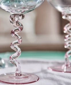 &klevering Pink Spiral Champagne / Cocktail Glasses