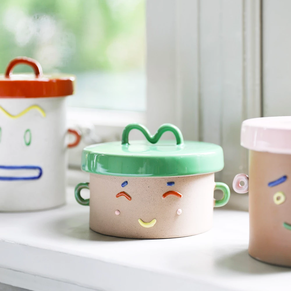 &klevering Moods Happy Ceramic Jar &klevering Moods Happy Ceramic Jar
