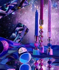 &klevering Two Glitter Candles Violet
