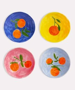 &klevering Orange Twig Plate Small Set of 4