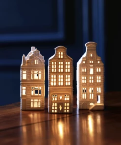 &klevering Tealight Holder Canal House Clock