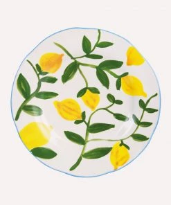 &klevering Set of 4 Large Lemon Twig Plate