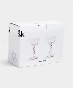 &klevering Set of 2 Pink Spiral Coupes