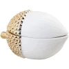 &klevering Small White and Gold Acorn Box