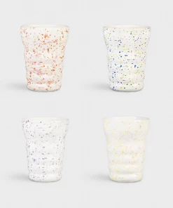 &klevering Set of 4 Splash Designed Dolomite Tumblers