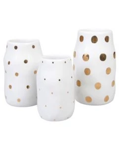 &klevering 2781-02 Gold Dotted Vases Set Of 3 13219301